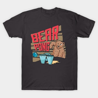 Funny Bear Pong Design T-Shirt